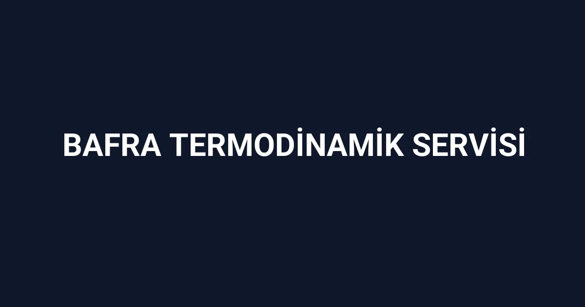 Bafra Termodinamik Servisi